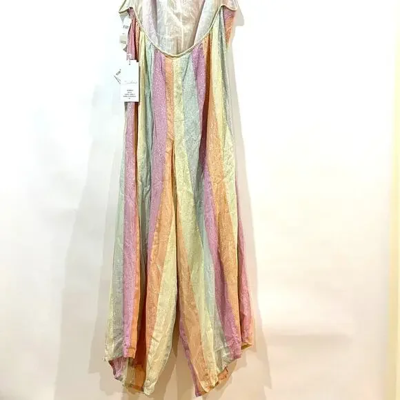 NEW Anthropologie x Sundress Sophie Jumpsuit in Marbella Mix Pastel M / L NWT - Picture 9 of 14